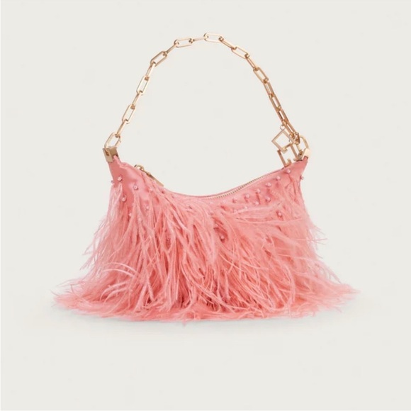 cult gaia Handbags - Cult Gaia Ostrich Feather Shoulder Bag NWT